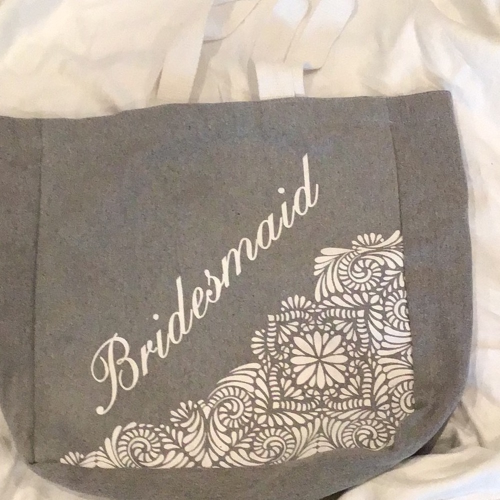 Bridesmaids Printed Jute Cotton Tote Bridal Bag